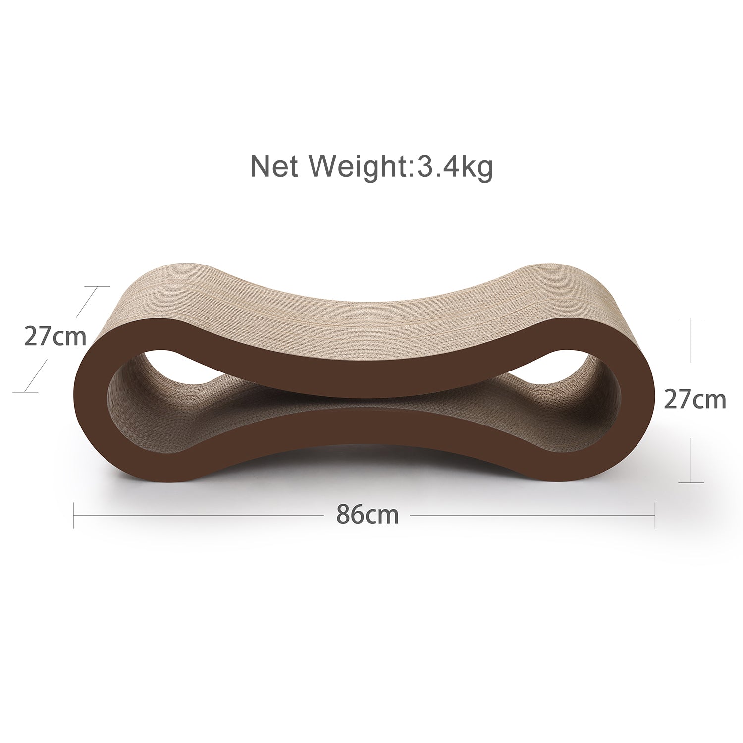 Cat playing on PetFocus scratcher lounge - sustainable cardboard design