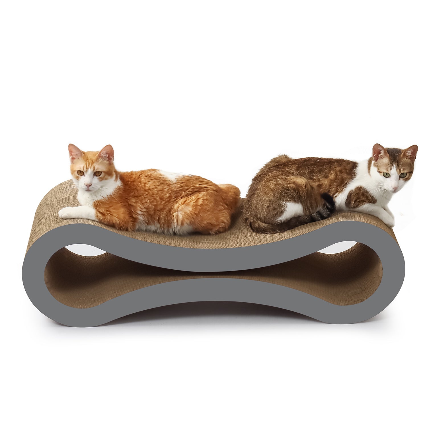 PetFocus ultimate cat scratcher lounge walnut brown - side view of eco-friendly design