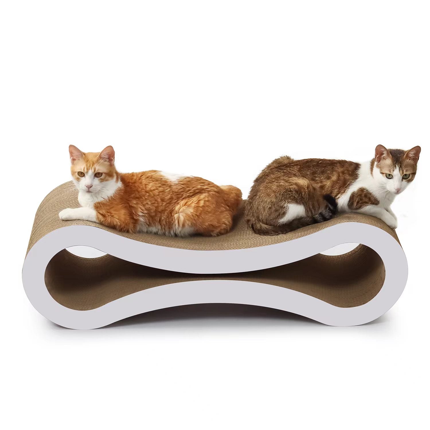 PetFocus ultimate cat scratcher lounge walnut brown - side view of eco-friendly design