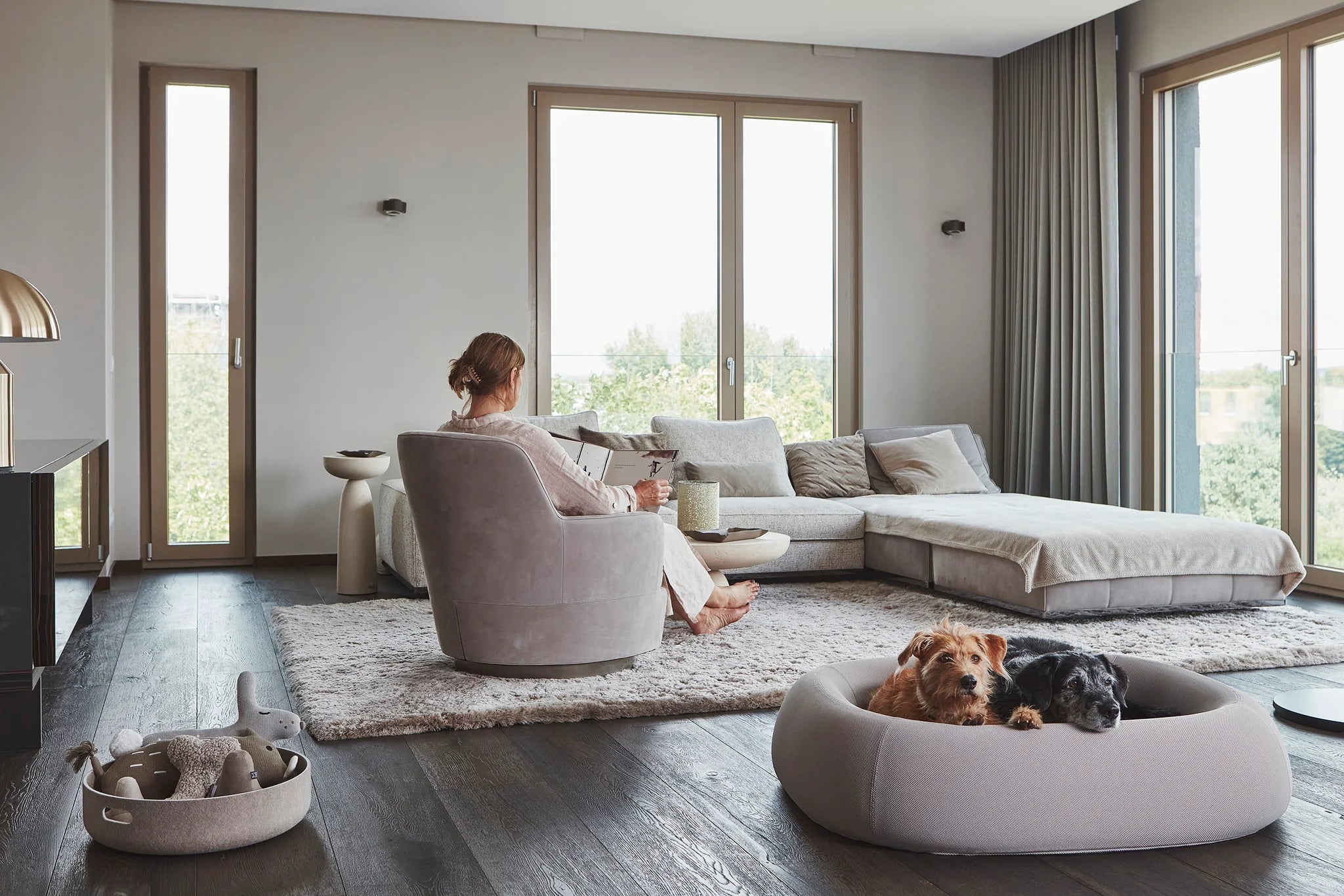 Hugo Penthouse dog bed lifestyle - contemporary pet design by MiaCara