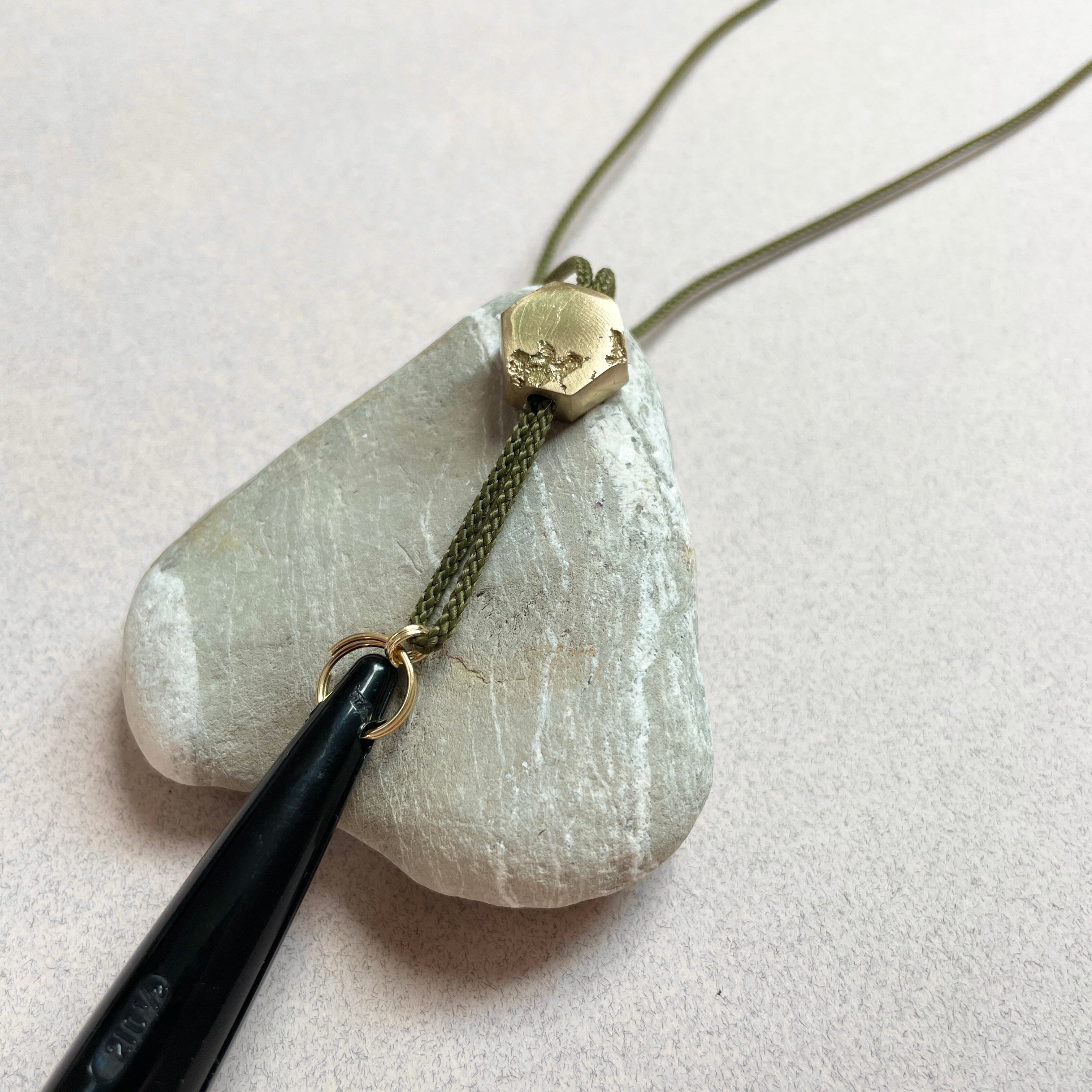 Oonalfie Olive and Gold whistle lanyard in marine-grade rope with solid brass hardware