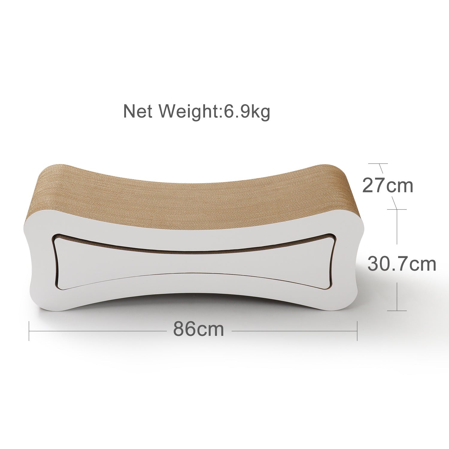 Cat enjoying PetFocus 2-in-1 scratcher lounge - sustainable cat furniture