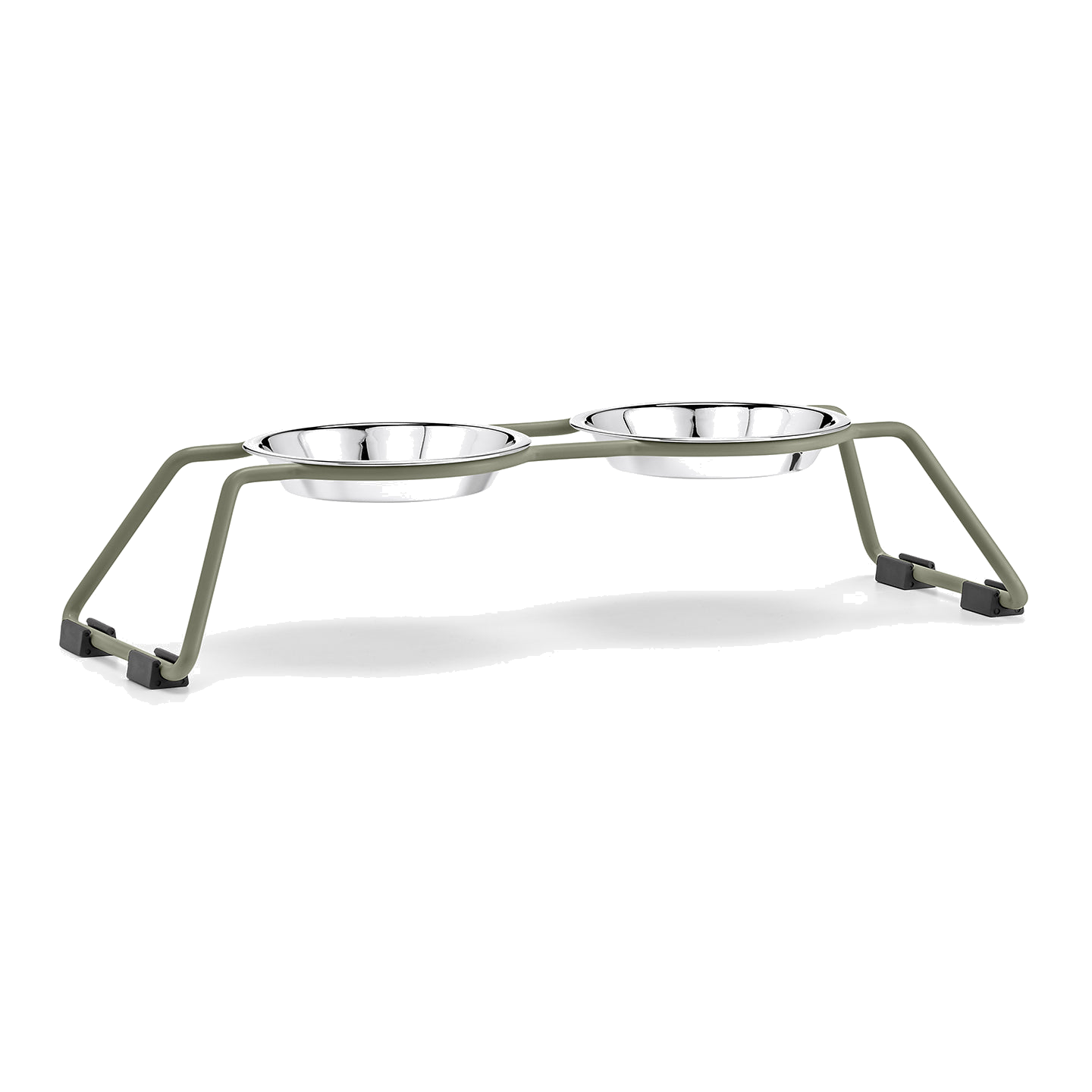 MiaCara Cena elevated cat feeder detail view - German design stainless steel bowls