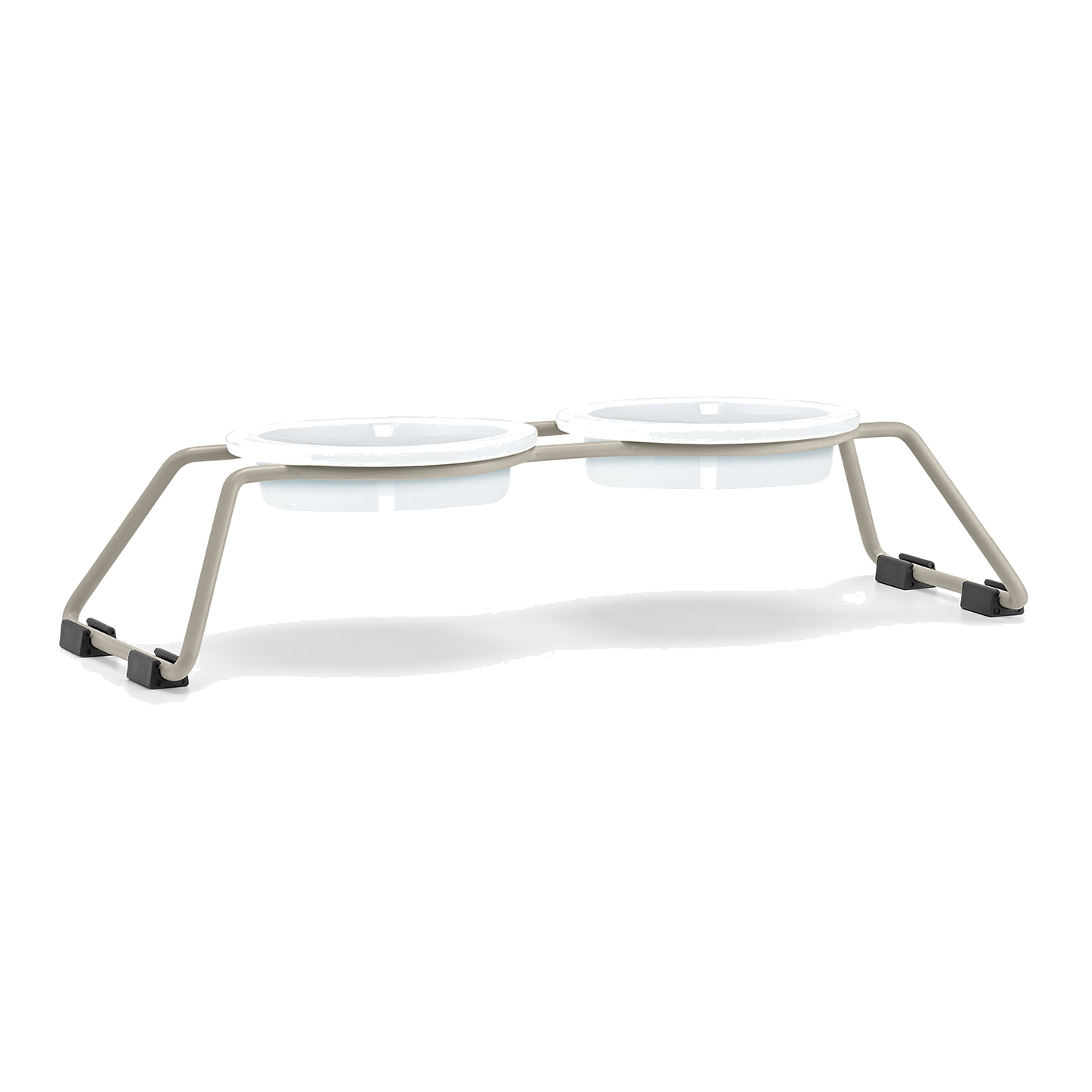 MiaCara Cena Elevated Cat Feeder with two white bowls on a plain background
