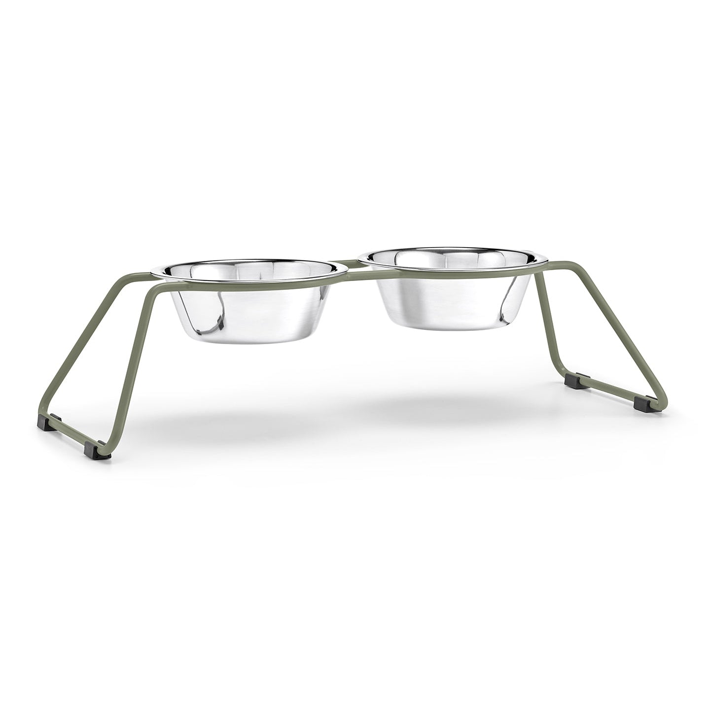MiaCara Cena Elevated Dog Feeder in grolive on a white background