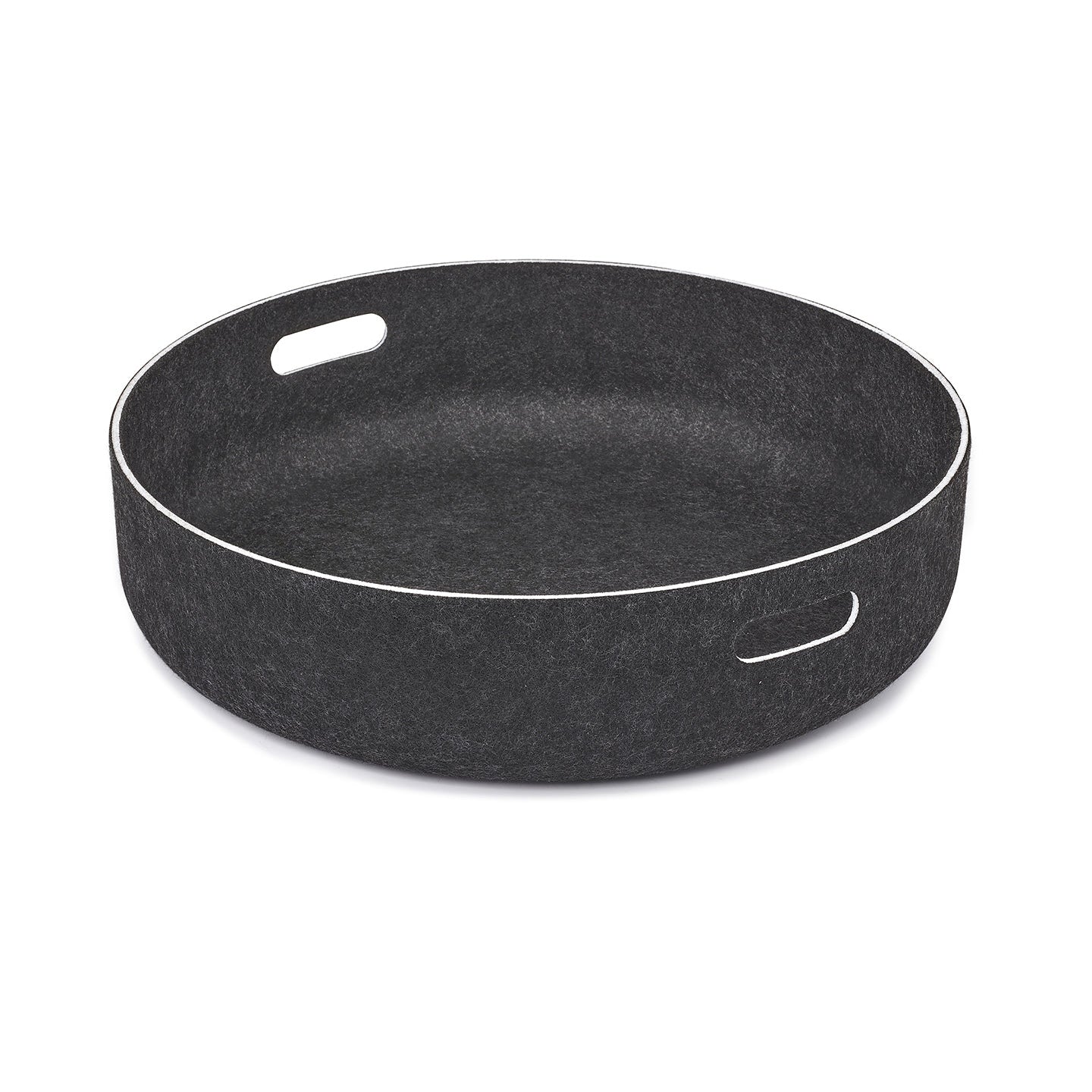 MiaCara Cesto cat basket in dark grey felt on white background