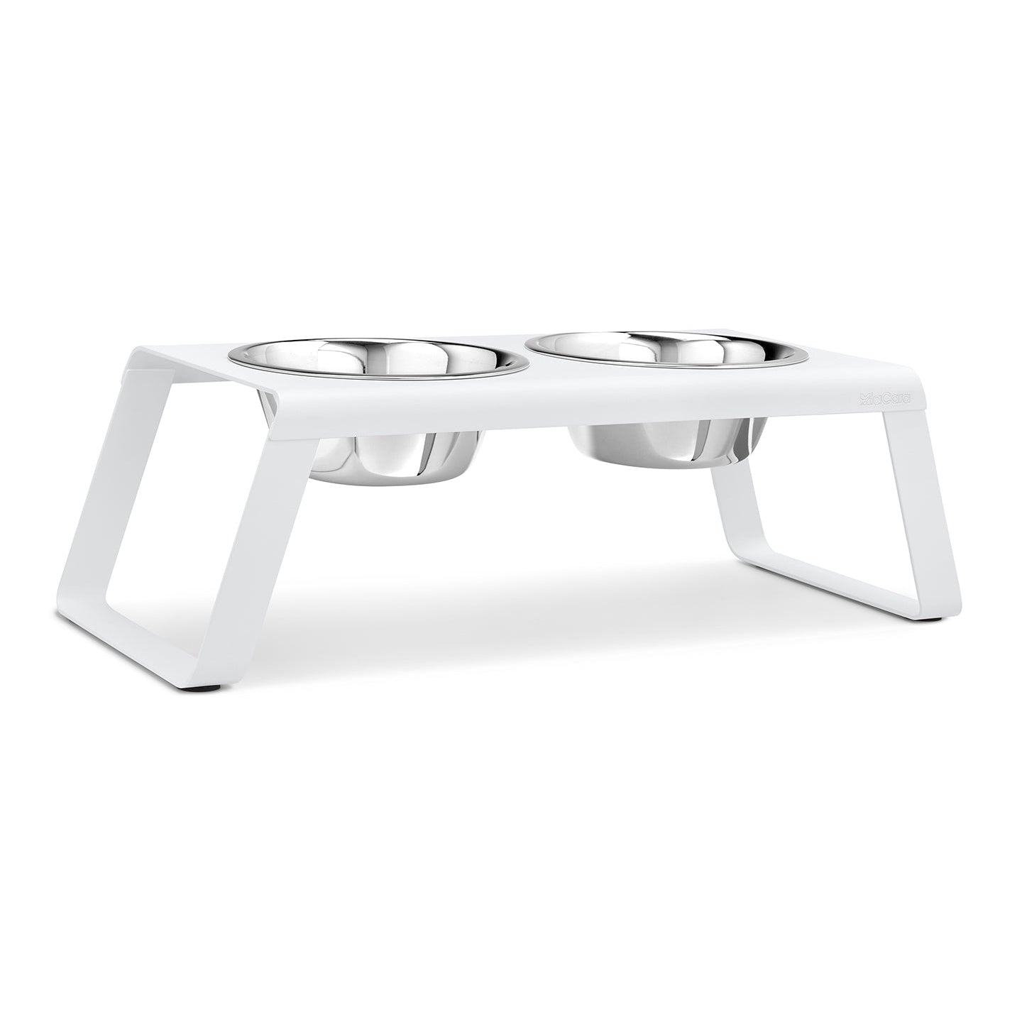MiaCara Desco Elevated Dog Feeder - Stainless Steel - Alternative angle