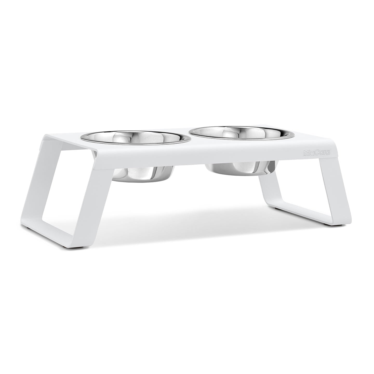 MiaCara Desco Elevated Dog Feeder - Stainless Steel - Detail view