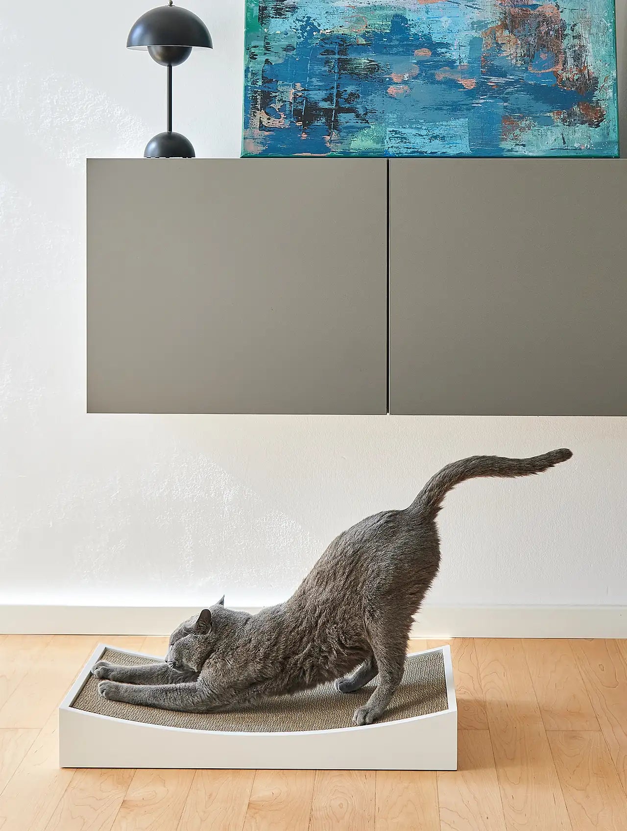 MiaCara Gratta oak wood cat scratching board - in white