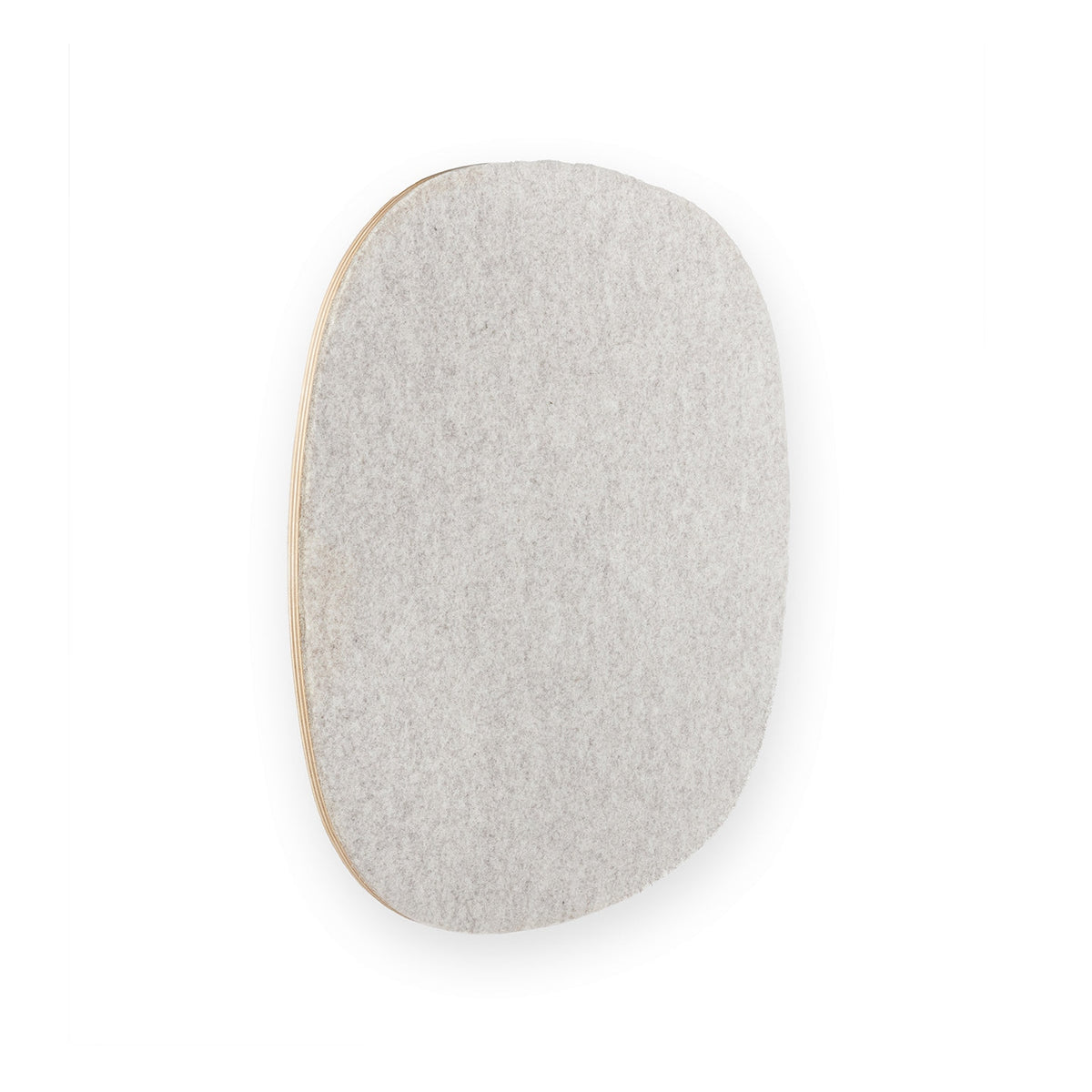 MiaCara Parete rounded-square scratching panel in beige felt with a plywood edge, on a white background