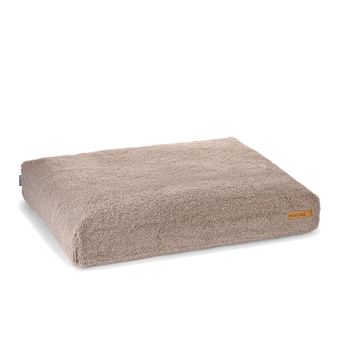 MiaCara Senso Cushion in greige - minimalist designer dog bed with sustainable sherpa fleece and German craftsmanship