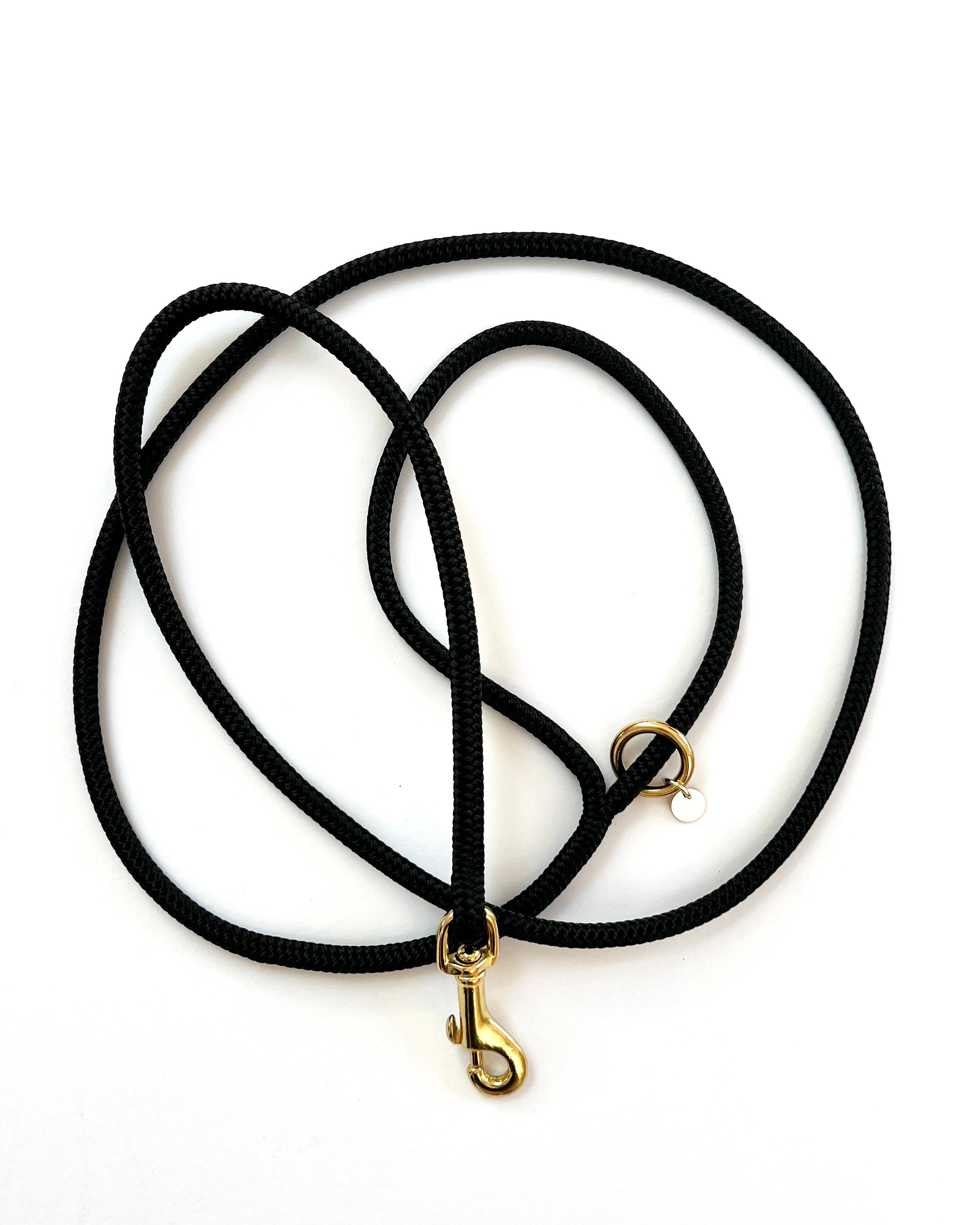 Oonalfie Fine clip rope dog lead in 6mm marine-grade rope with solid brass trigger hook