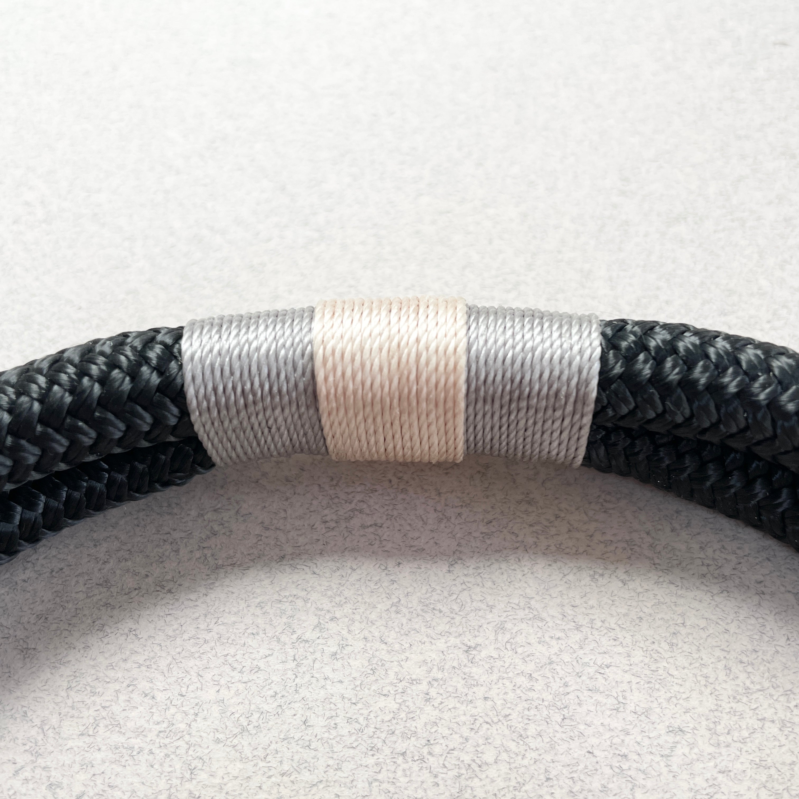 Seychelles rope dog collar in luxury gift box with black ribbon
