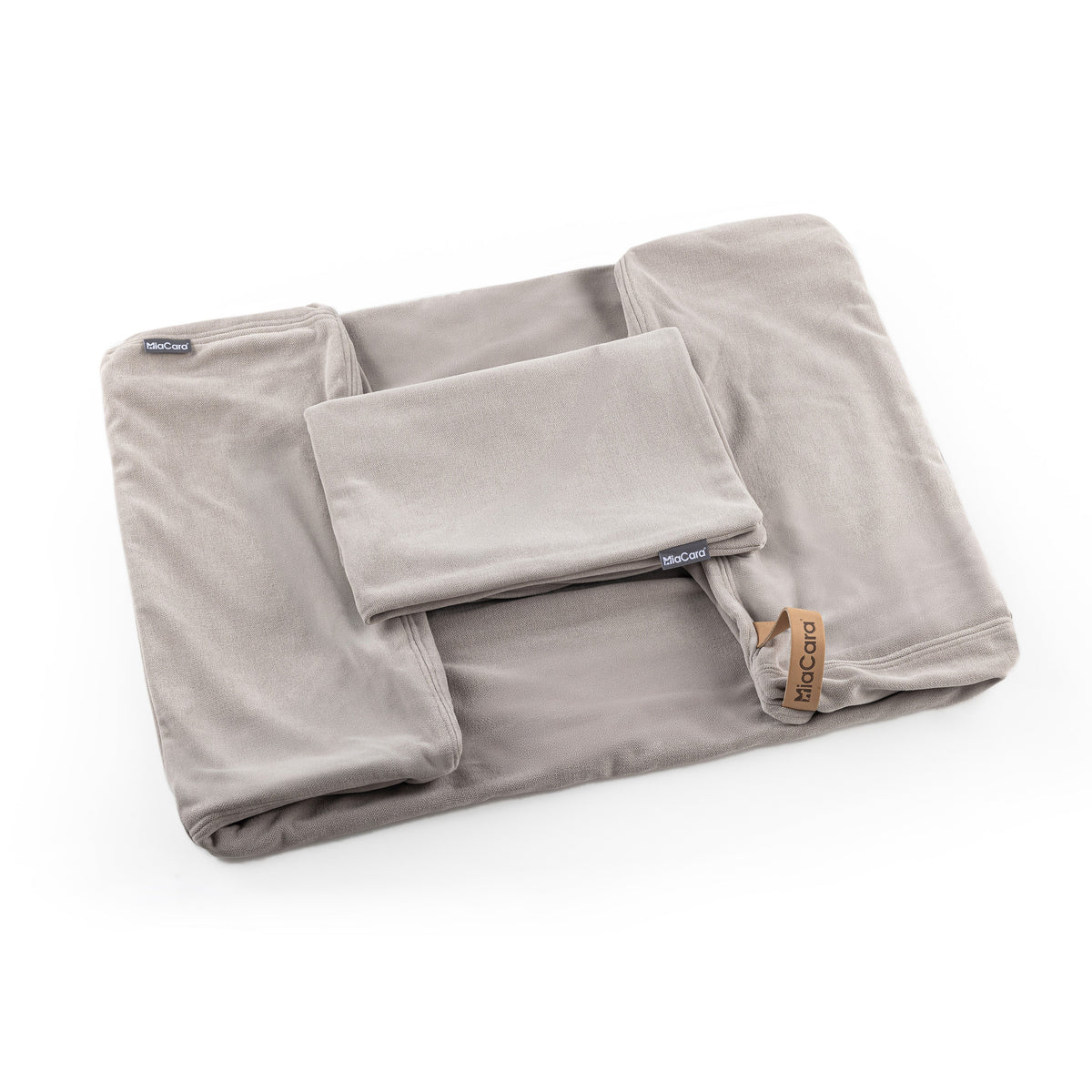 MiaCara Comodo dog bed replacement cover in Greige, packshot
