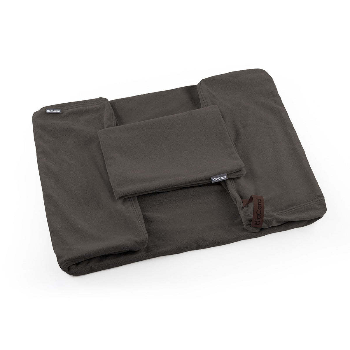 MiaCara Comodo dog bed replacement cover in Chocolate, packshot
