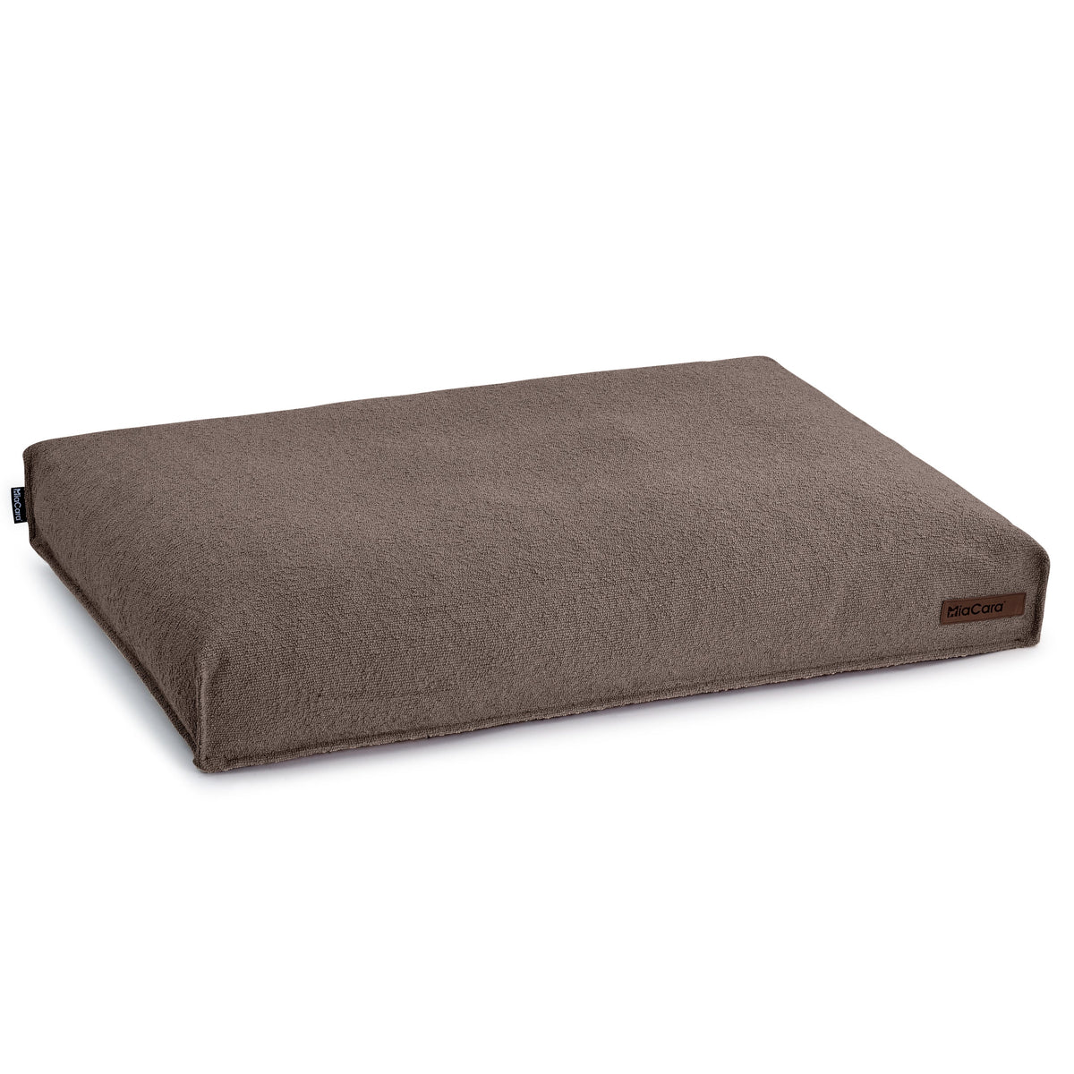 MiaCara Mondo dog cushion in Chocolate bouclé
