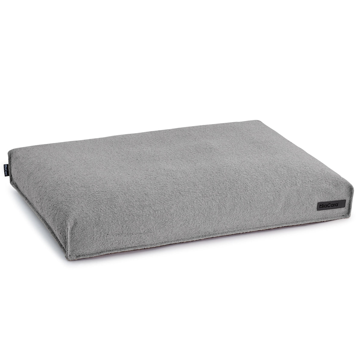 MiaCara Mondo dog cushion in Stone bouclé