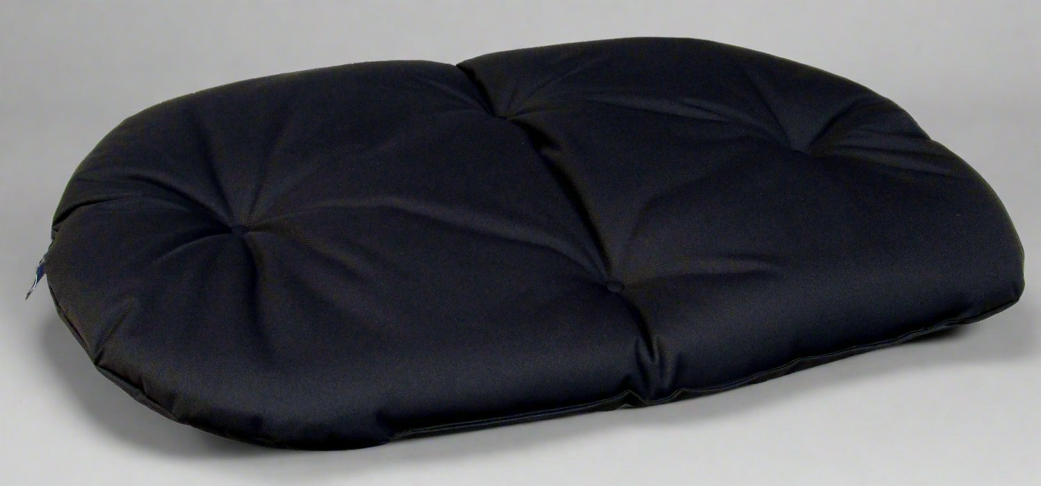 P&L Country Dog heavy duty waterproof oval cushion dog bed in navy blue with quilted padding design