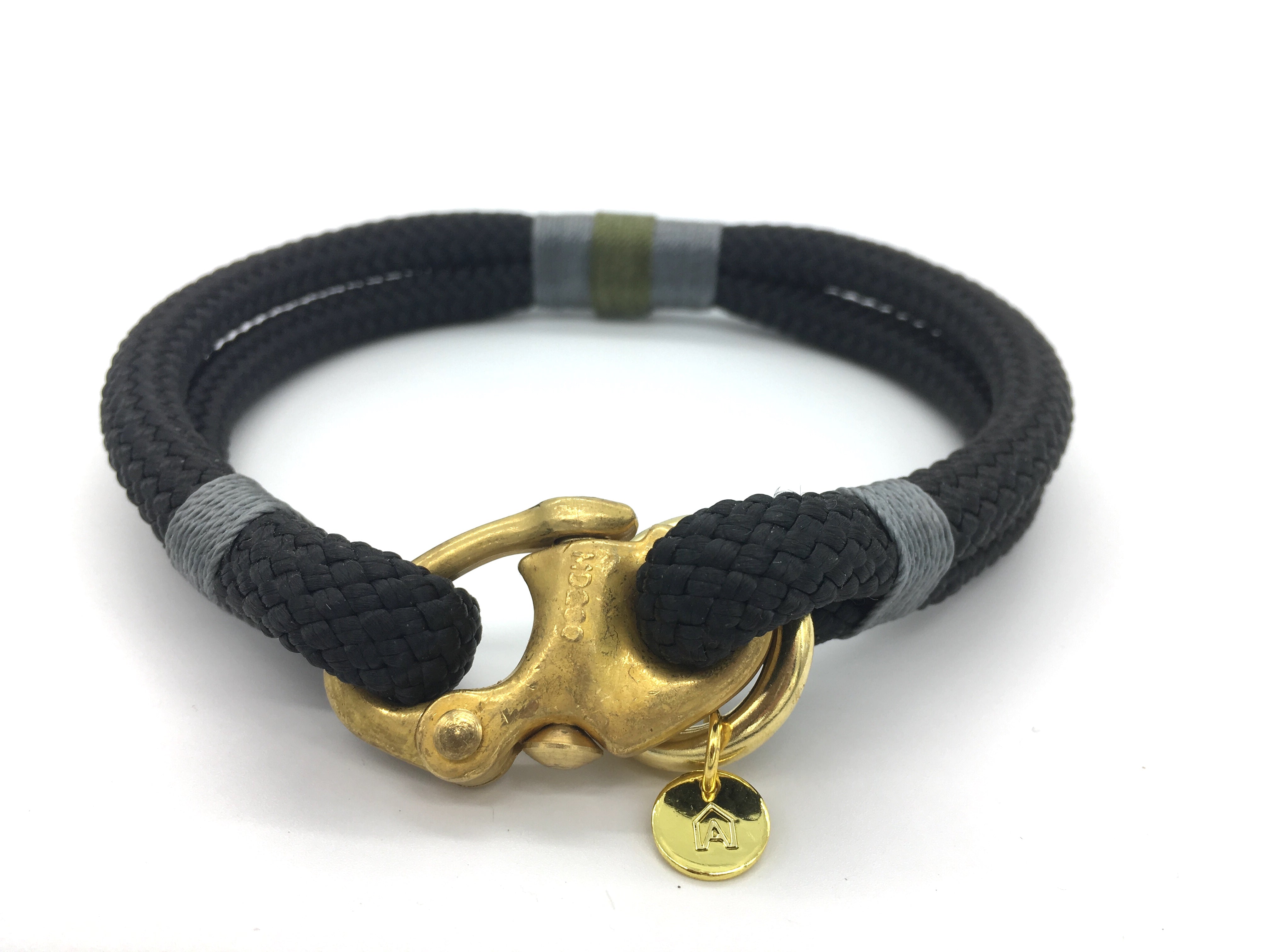 Small Oonalfie Enchanted Forest collar with solid brass hardware, handmade in Britain