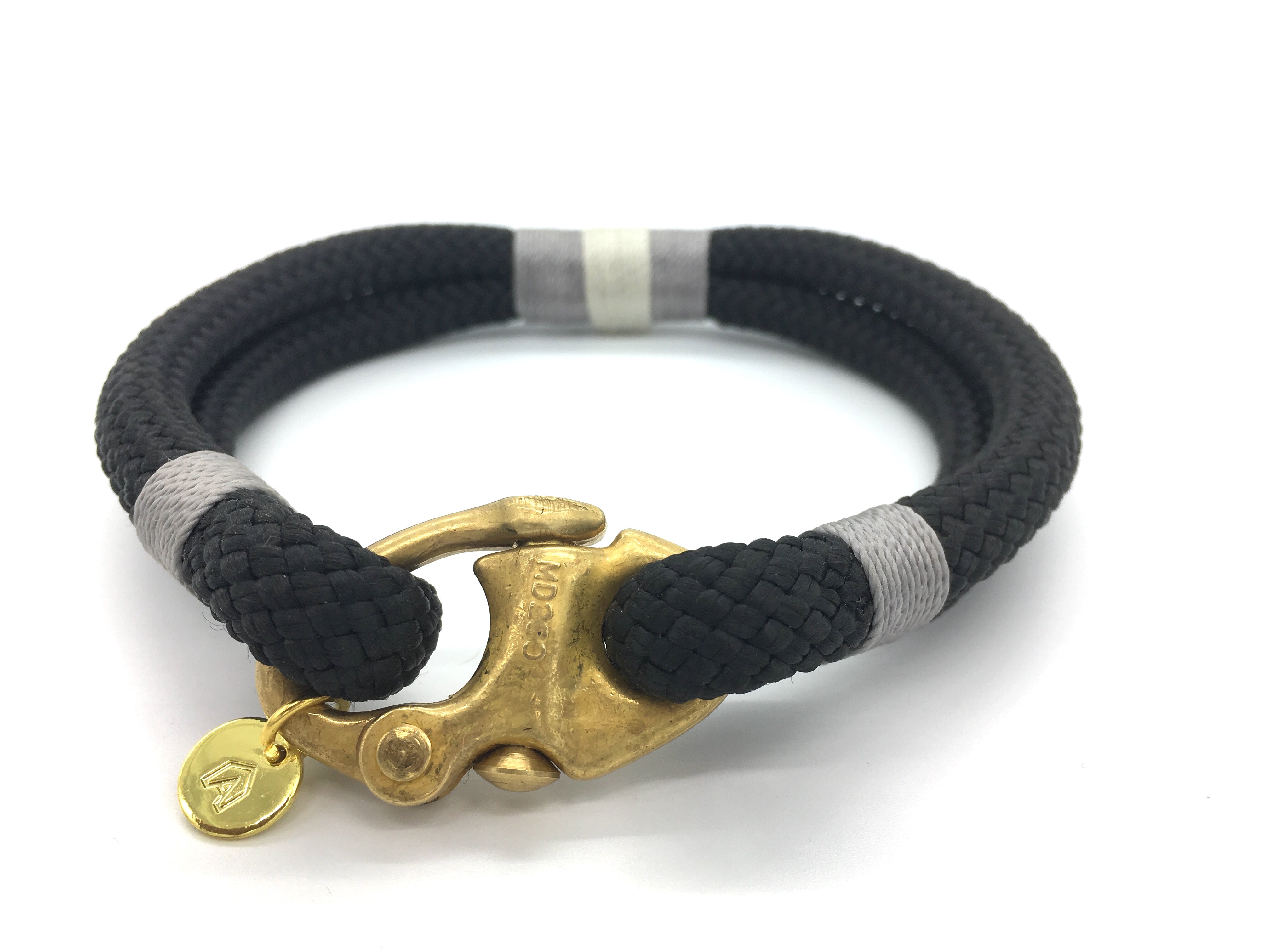 Small Oonalfie Silver Birch collar with solid brass hardware, handmade in Britain