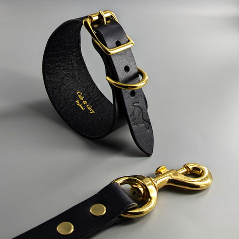Leather Whippet Collar & Lead Set