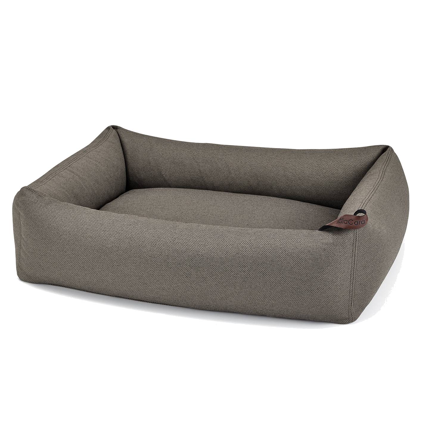 MiaCara Mare designer dog bed in taupe featuring minimalist German design with sustainable materials and contemporary styling