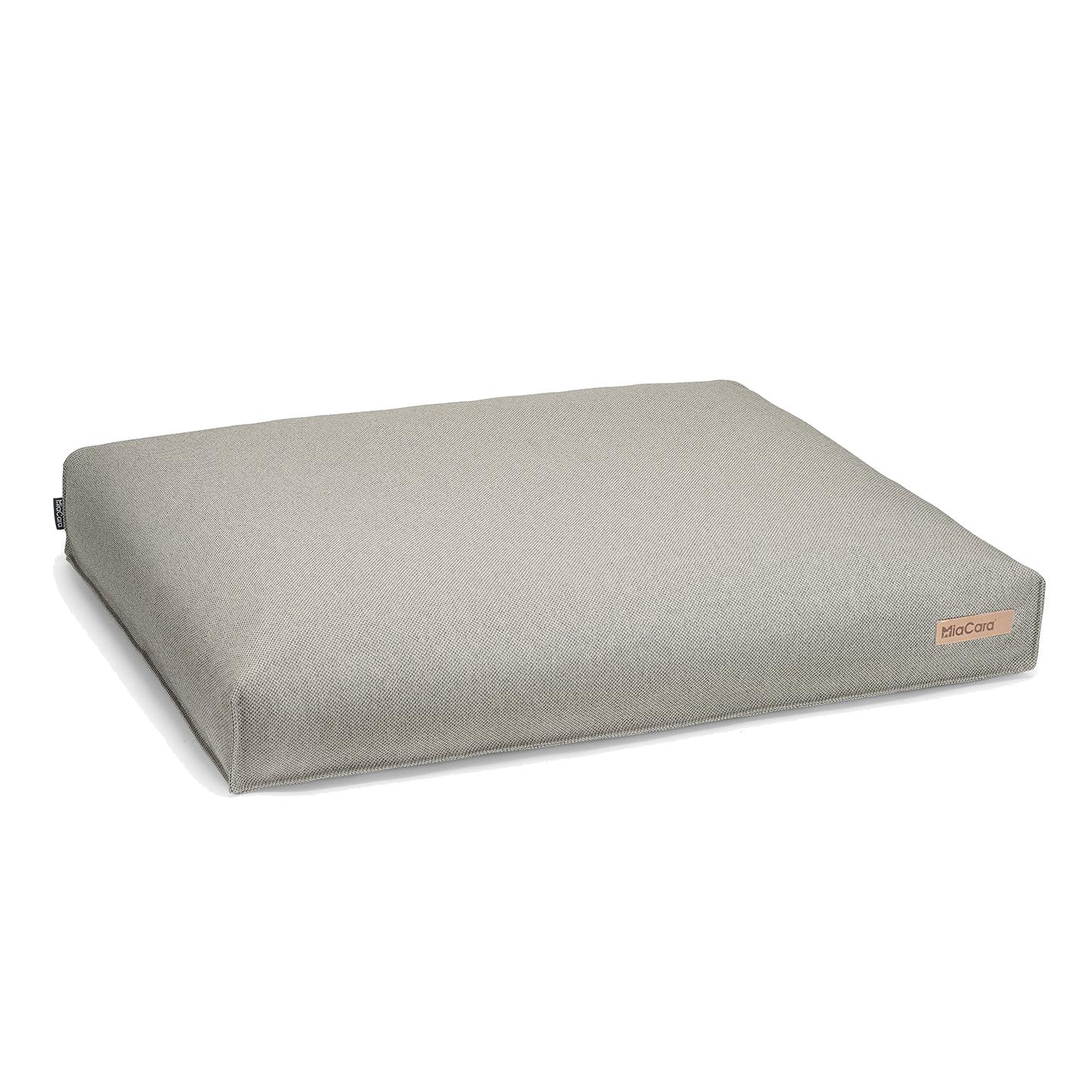 MiaCara Mare designer dog cushion in sage green sustainable fabric with minimalist German design for modern homes