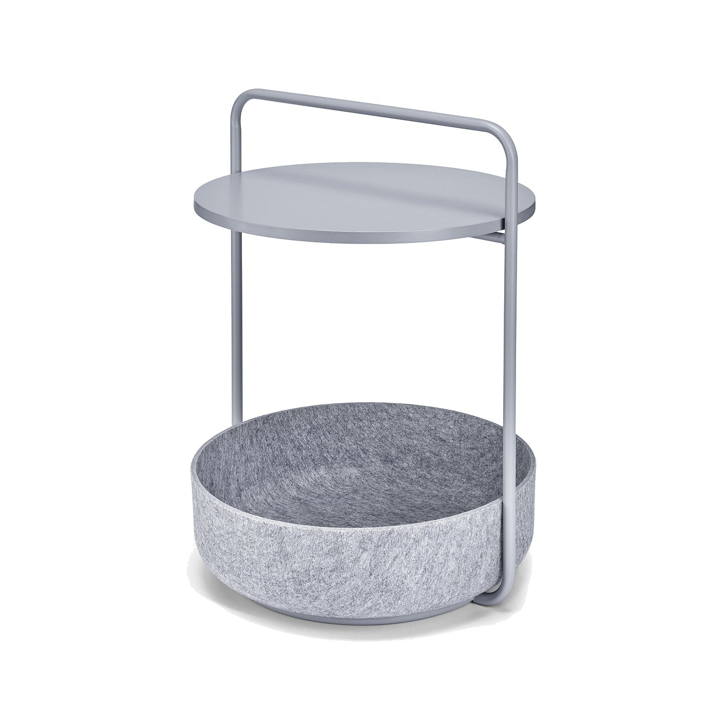 MiaCara Tavolino grey designer pet side table with felt basket and wooden top showcasing minimalist German design