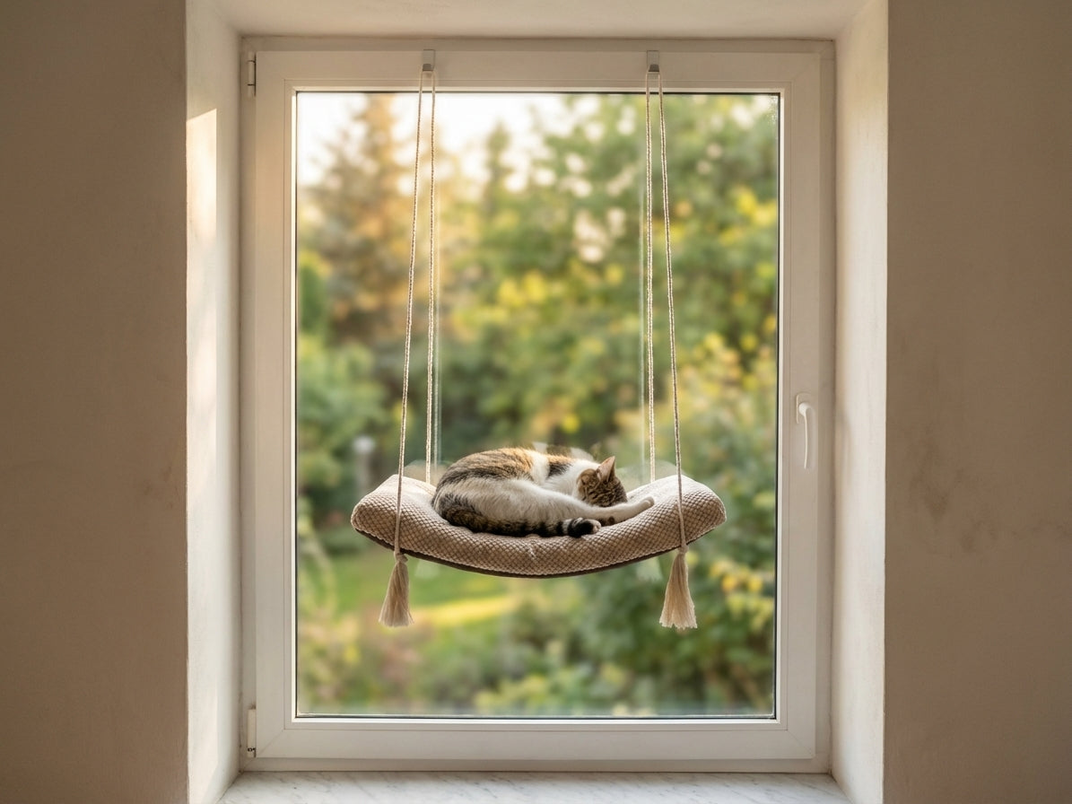 Cat's Atelier Cat Window Shelf — The Arcing View - main product view